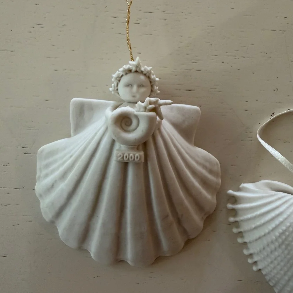 MARGARET FURLONG Angel Ornaments Seashells Porcelain Broken Christmas
